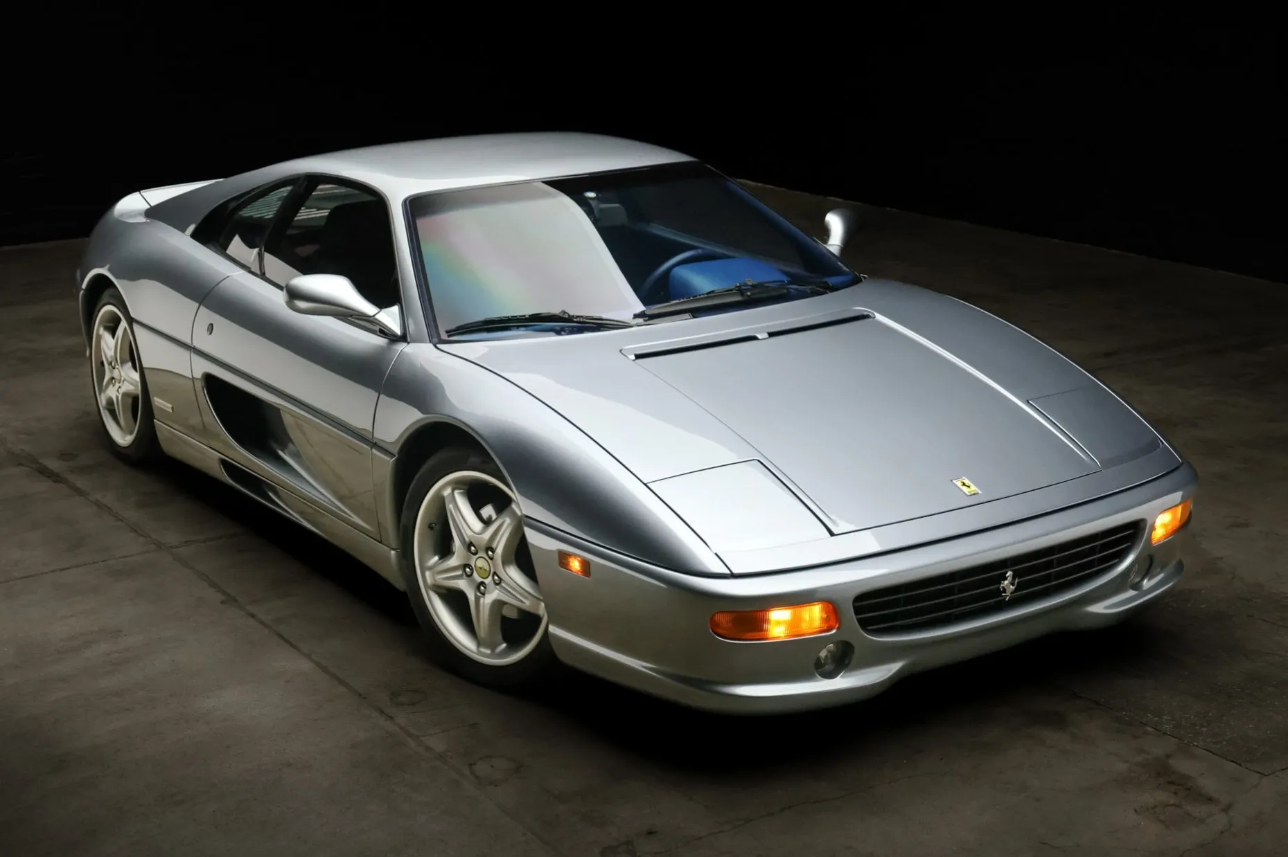 Silver Ferrari F355 Berlinetta, front three-quarter